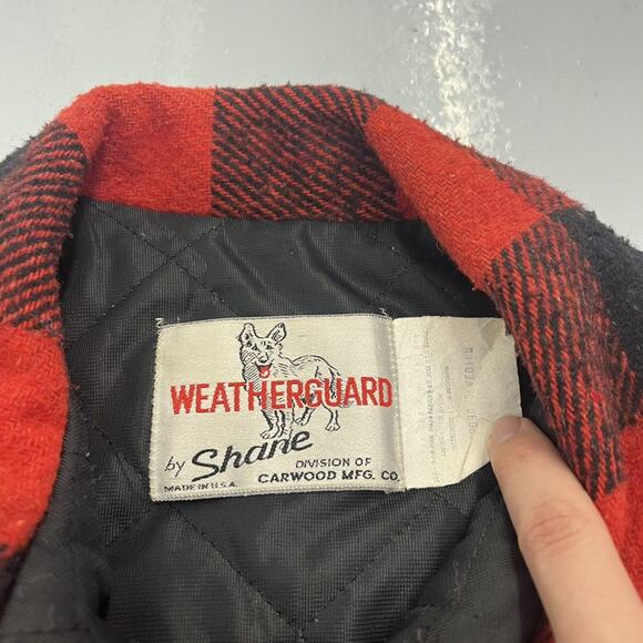 Vintage 80s Weatherguard Red Buffalo Check Bomber Jacket - Picture 4 of 4